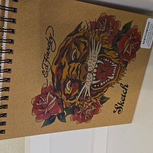 Ed Hardy Tiger and Rose Sketchbook - Tan Cover New